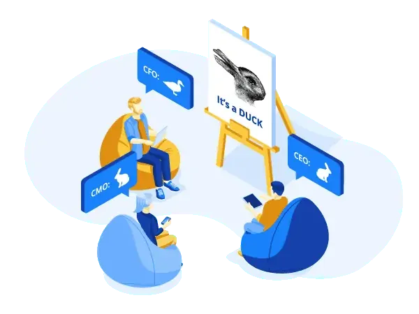 Isometric illustration of a group of people sitting in chairs, revealing the diverse community.